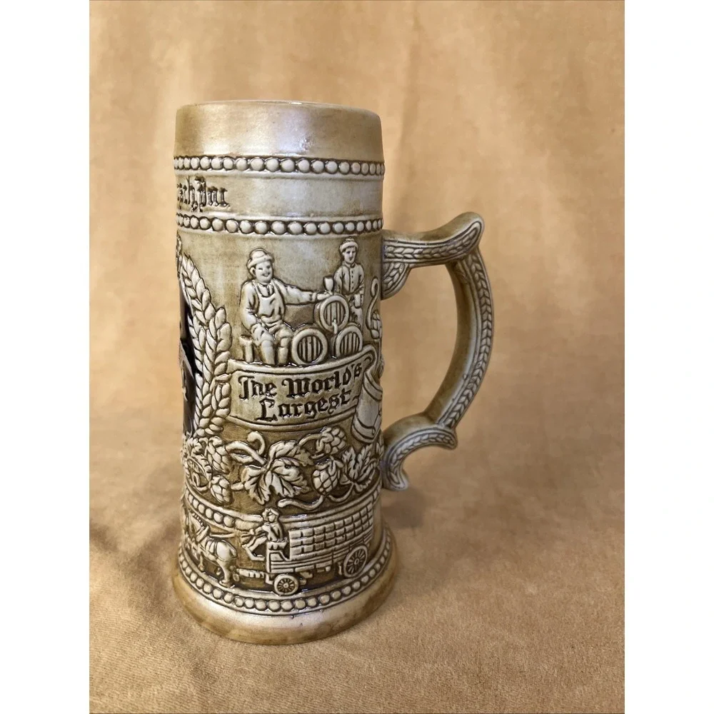 ANHEUSER BUSCH ~ Ceramic Beer Stein Mug ST LOUIS Missouri Made in Brazil